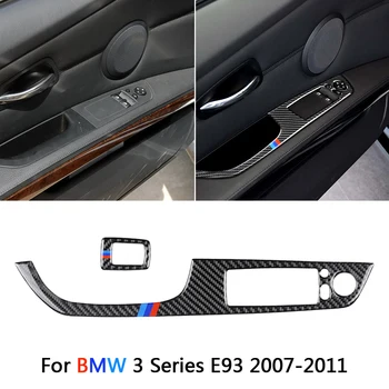 

2Pcs/Set Real Carbon Fiber Door Window Switch Panel Cover Trim For BMW 3 Series E93 2007 2008 2009 2010 2011 LHD