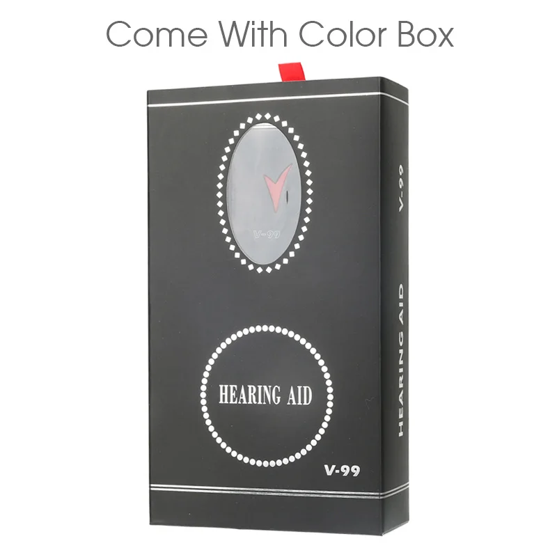 With Gift Box Слуховой аппарат портативный черный прочный тип наушников Лучший усилитель звука adjustableton V-99 цифровой слуховой аппарат уход за пожилыми - Цвет: With Gift Box