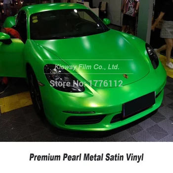 

Premium Matte metallic Wrap green Vehicle wrapping paper green car wrapping roll foil low initial tack adhesive 1.52m x 18m/roll