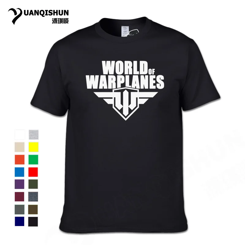 Футболка с принтом WORLD OF WARPLANES Game 16 цветов из чистого хлопка | Мужская одежда