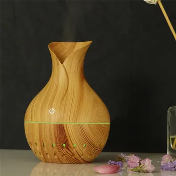 

Essential Oil Humidifier Aroma Diffuser, 130 ml Wood Grain USB Air Humidifier Diffuser with 7 Night Lights for Office Home Bedro