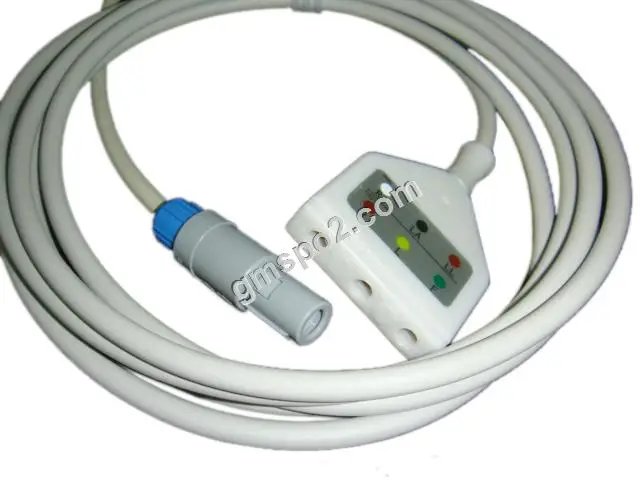 

Compatible Hunleight ECG trunk cable .3-lead ,Connect Din safety ECG leadwires set