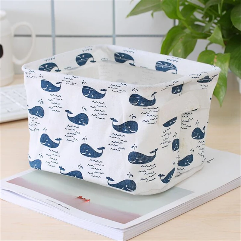 whale cloth Складная сумка-хранилище, пластиковый настольный контейнер для хранения, коробка для нижнего белья, косметический Органайзер для домашнего использования, корзина для хранения - Цвет: whale cloth