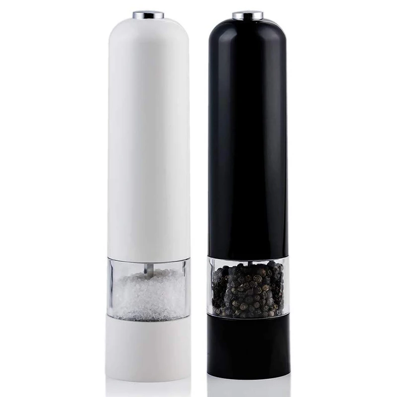 Leeseph Battery Operated Pepper Grinders One-Button Operation Electric Sea Salt Mills Kitchen Tools Gadgets salt and pepper grinder,pepper grinder