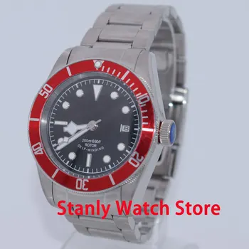 

Solid 41mm Corgeut Black No Logo Dial Luminous Marks Sapphire Glass Miyota 8215 Automatic Movement Men's Wrist Watch