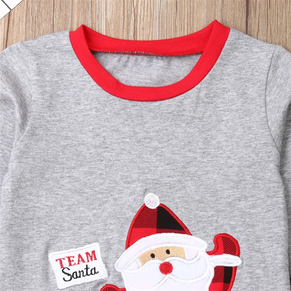 Рождественская рубашка с оленем верхние леггинсы для новорожденных мальчиков и девочек с Санта-Клаусом, с новогодним Рождеством комплект одежды с брюками