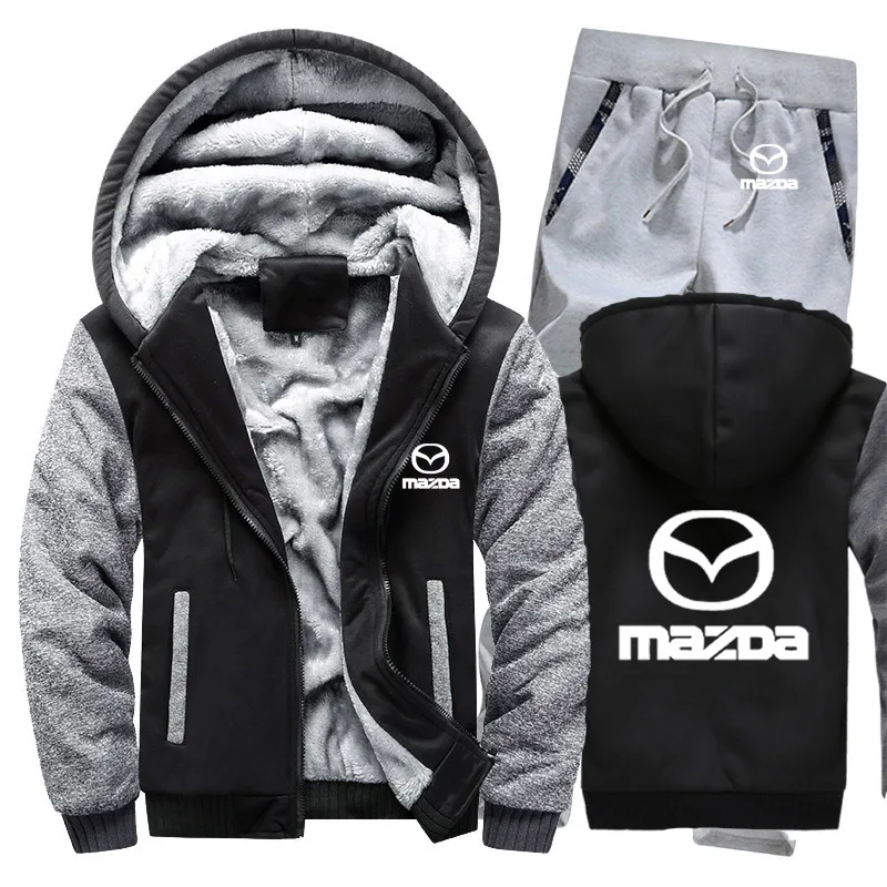 Толстовки мужские для автомобилей Mazda Логотип мужские s толстовки костюм зимний толстый теплый флис хлопок спортивный костюм на молнии мужские s куртка+ брюки комплекты из 2 предметов