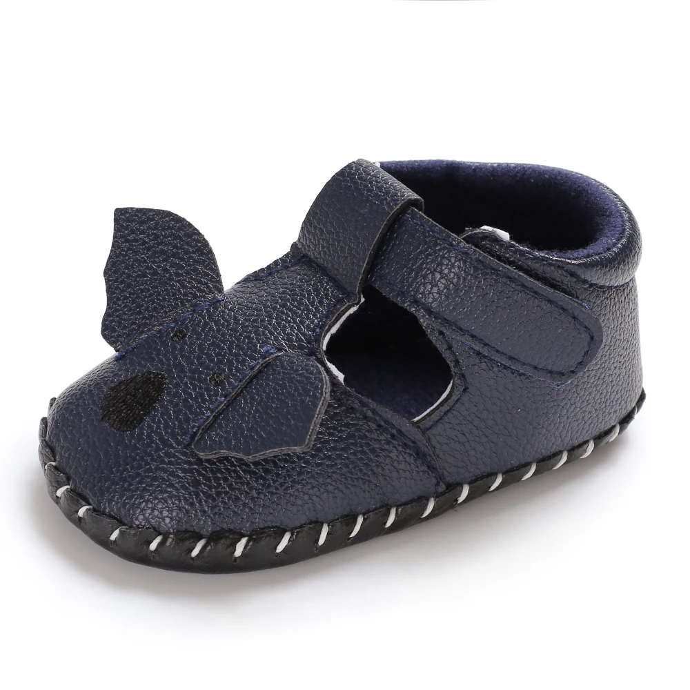 Baby Moccasins First Walkers toddler shoes Soft Bottom Non-slip Casual Infant cartoon animal Footwear SHL024 - Color: SHL024-blue