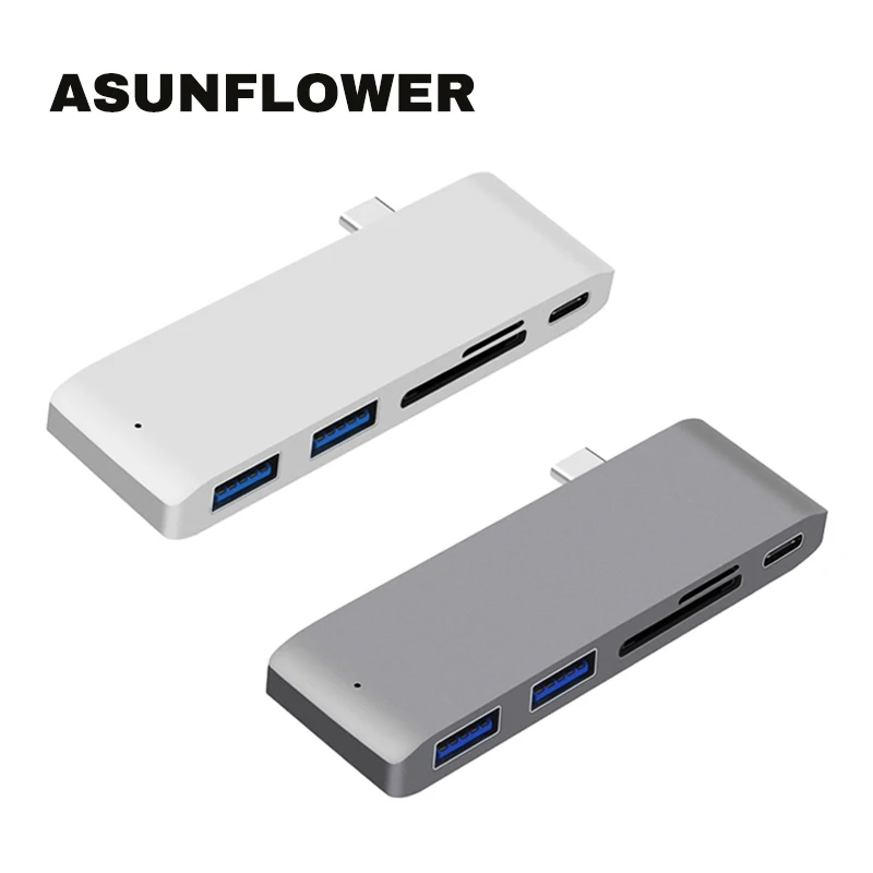 USB C концентратор USB 3,1 type C-Dual USB 3,0 порт устройство для чтения карт SD TF с зарядным портом для MacBook Air Pro док-станция разветвитель type C концентратор