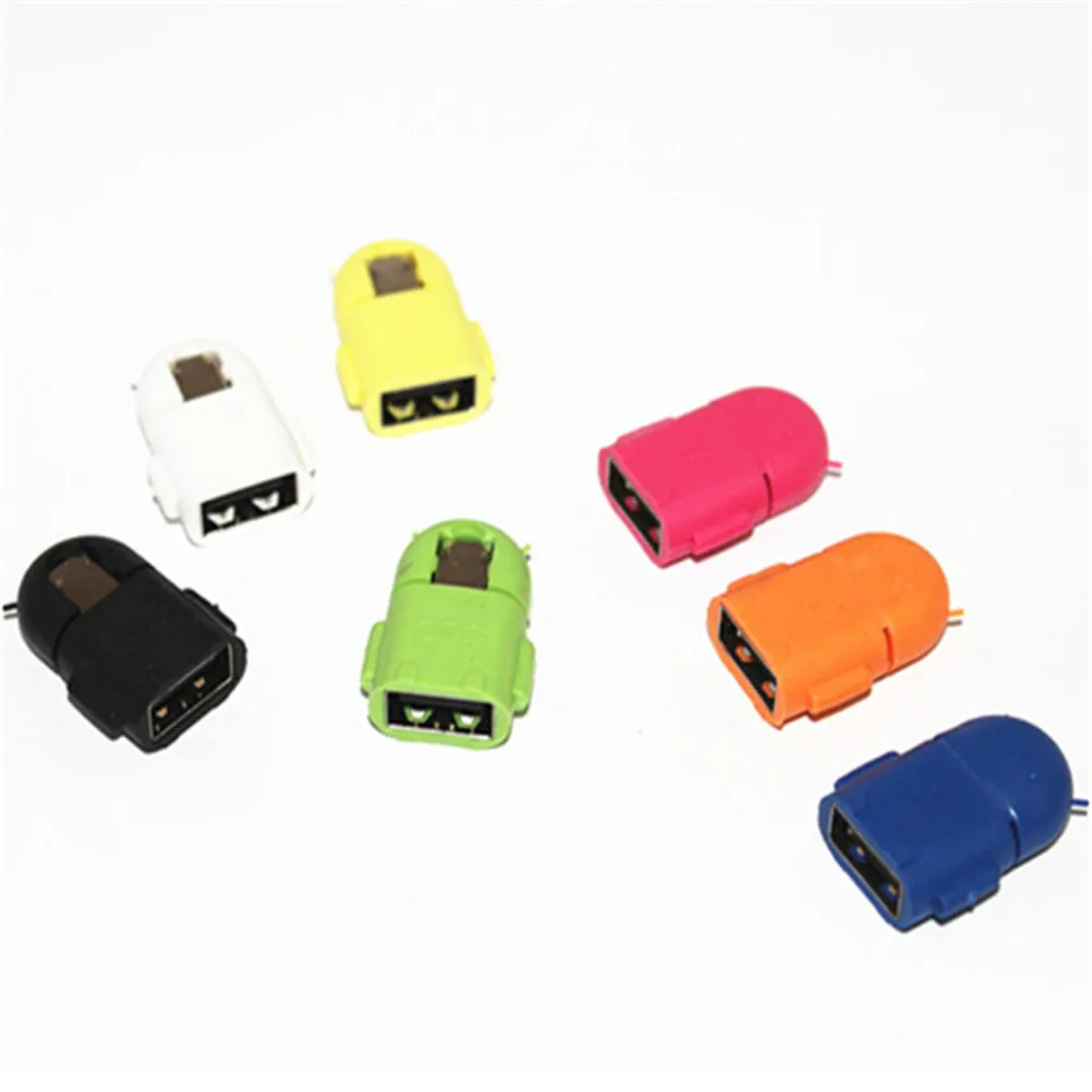 2 Pcs Android Robot Shaped Micro USB To USB OTG Adapter Cable For Smart Phone Galaxy S3 S4 Note2 Random Sent