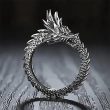 

Vintage Dragon Ring For Men Fashion Personality Domineering Exaggerated Single Open Trendy Unisex Index Creative Finger Ring