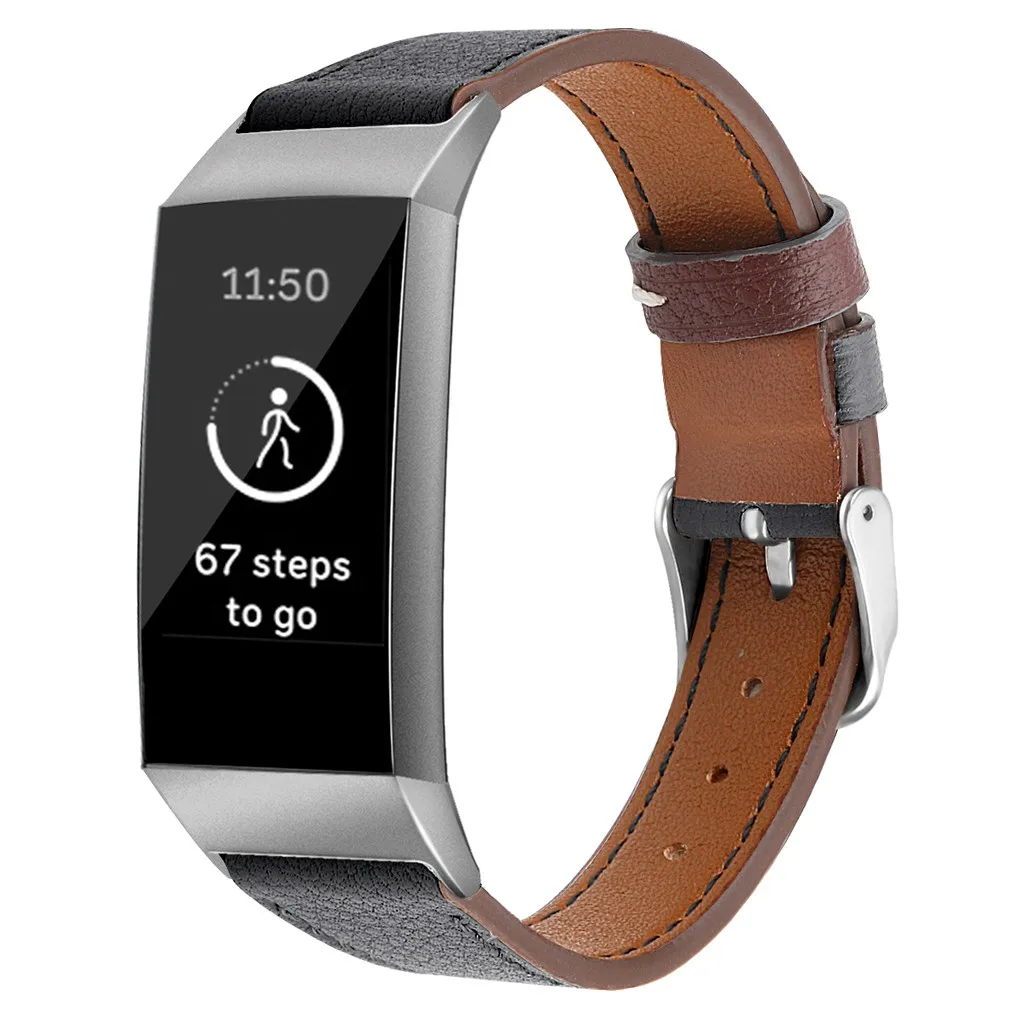 Heang аксессуар натуральная кожа замена часы браслет ремешок для Fitbit Charge 3