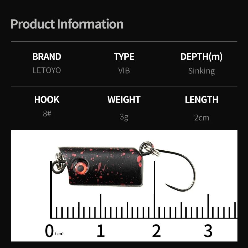 LETOYO 3g Small VIB Fishing Lure Artificial Wobbler Mini Hard Baits Trout Bass Fake Bait For Winter Fishing Tackle Lipless Crank