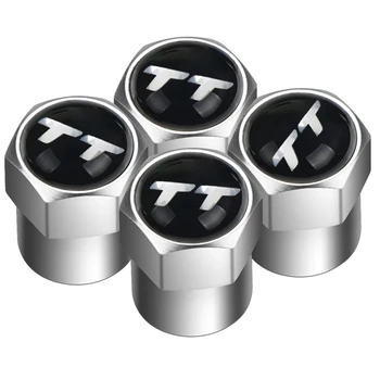 

Auto Accessories 4pcs Aluminum alloy Emblem Car Tire Valve Cap Tyre Air Stems Caps for Audi TT 8n 8j 8s mk1 mk2 mk3 A1 A3 A4 A5
