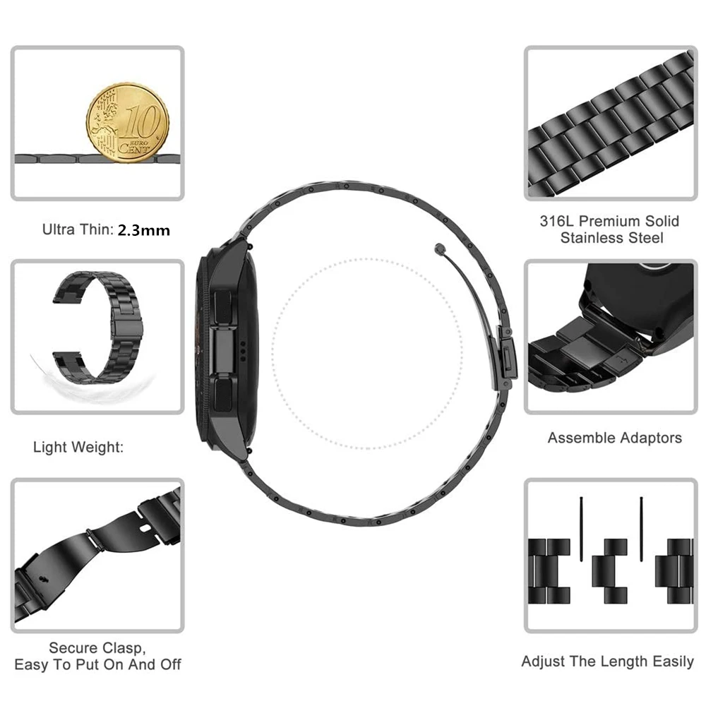 20 мм correa для samsung galaxy watch active 2 amazfit bip gts gtr band ультратонкий ремешок часов honor magic