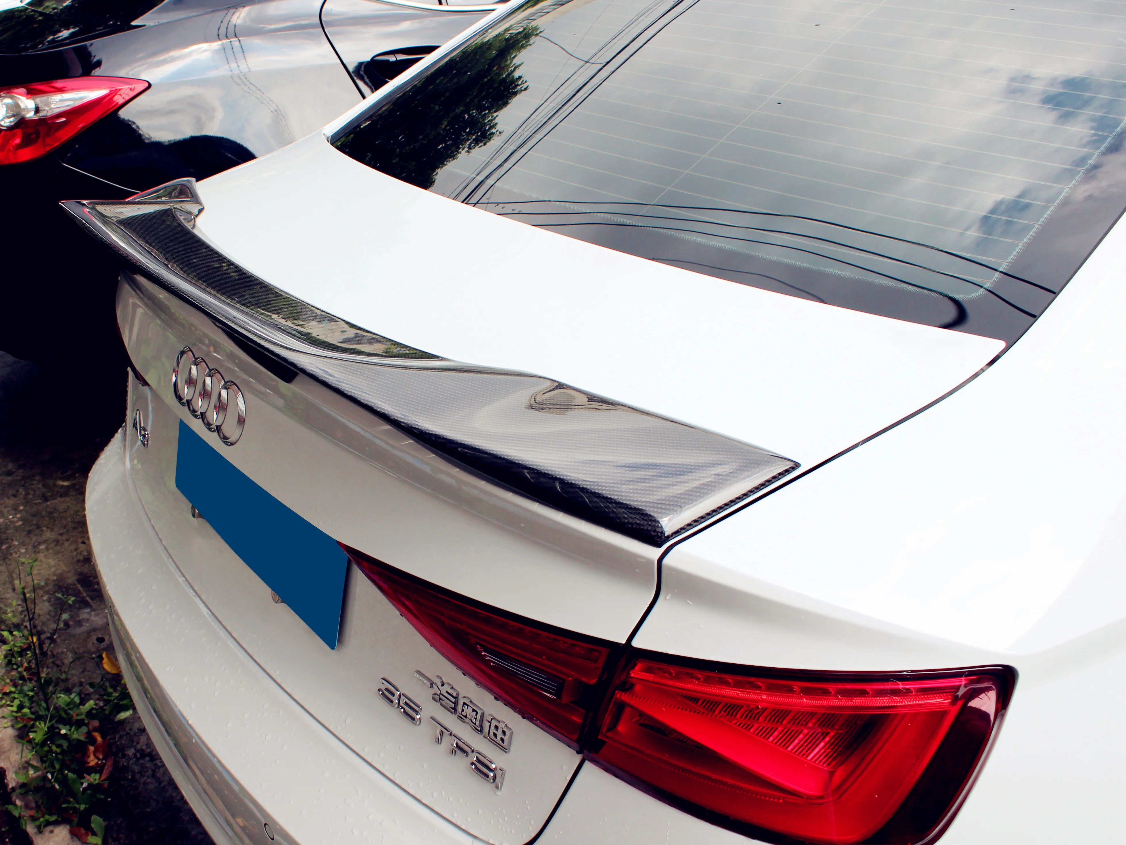 Карбоновое волокно задний спойлер багажника крыло для 2013- Audi A3 седан 4 двери R Стиль