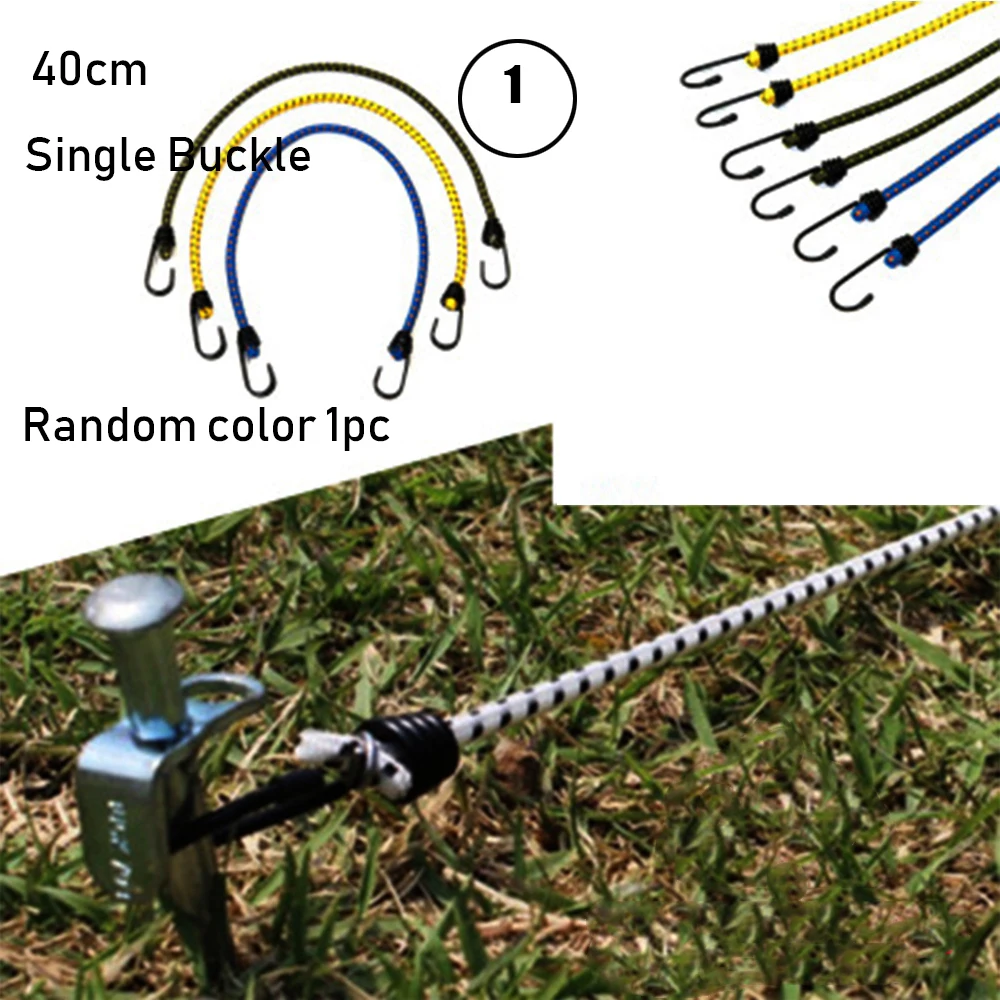 40cm-Random Color 1 шт. открытый связывающаяся в узел Веревка Эластичный палатки браслет с металлической пряжкой высокая эластичная веревка для кемпинга мешочек для багажа, крючки, станок и 40/60/120 см - Цвет: 40cm-Random Color