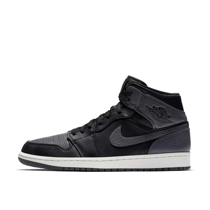 Оригинальные оригинальные мужские баскетбольные кроссовки Air Jordan 1 Mid AJ1, Классическая модная спортивная обувь для улицы, вентиляция 554724-035 - Цвет: 554724-041