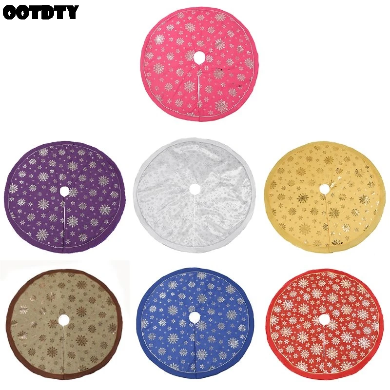 

7 Colors Christmas Tree Skirt Decor Santa Claus Snowman Base Floor Mat Cover Merry Xmas Decoration Scene Layout Supplies