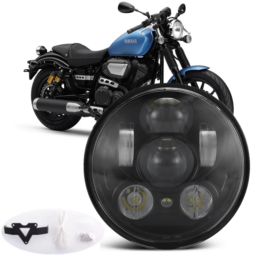 For Yamaha Bolt Raider Headlight 5.75 Inch Round Hi Low Beam With Drl