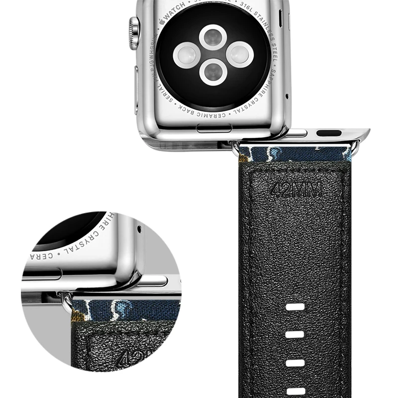 Джинсовый ремешок из натуральной кожи для часов Apple Watch band 38 мм 42 мм браслет ремешок для ремешки для часов iwatch 40 мм 44 мм Серия 1 2 3 4