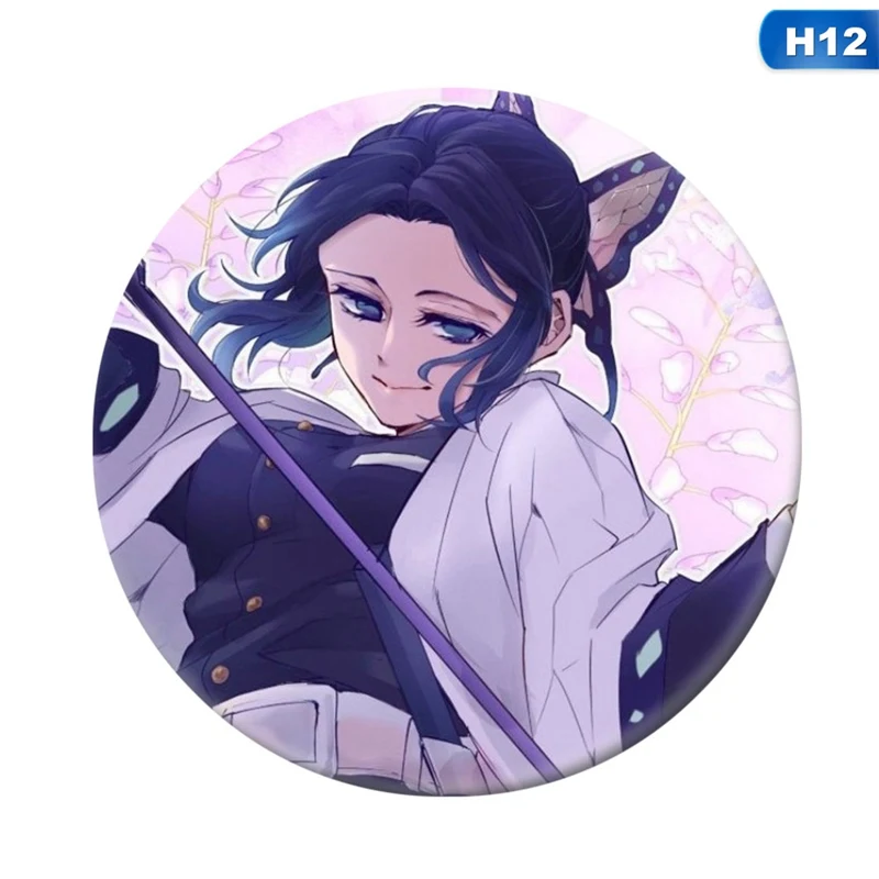 Demon Slayer: Kimetsu no Yaiba Anime Badge Kamado Tanjirou Nezuko Kibutsuji Muzan Kanawo Sabito Metal Badge Brooch Pins - Окраска металла: 12