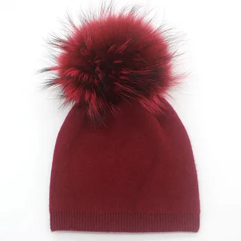 

Baby Hat Newborn 0-12month Wool&Cashmere Warm Autumn Winter Hat 2-Layers Pompon Hat Wool Baby Beanie Hat with pompom
