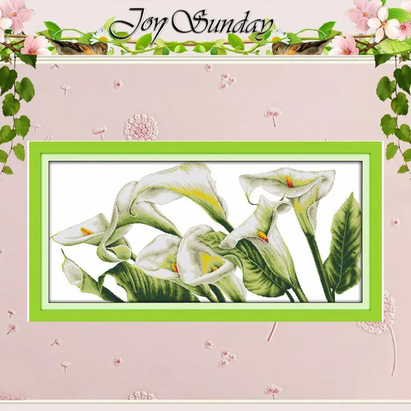 Хлопковый Набор для вышивки крестом Calla(2) 11CT 14CT с цветочным счетом большие