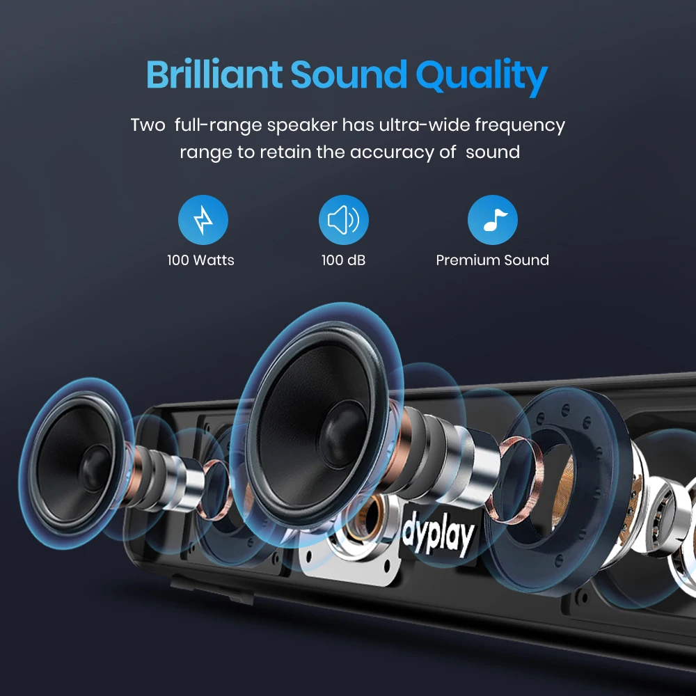 Bluetooth Speaker 100W Wireless Soundbar 3