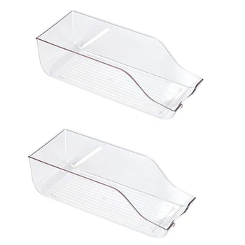 

Refrigerator Organizer Bins for Soda - Freezer Drink Holder Storage Bins Dispenser, 14 Inch Long 2 Pack