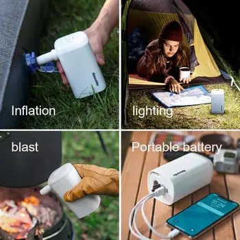 

3 in 1 Mini Swimming Ring Inflator Pump Outdoor Portable Power Bank Light Outdoor camping Hiking Traveling Outdoor Tools