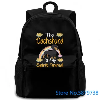 

The Dachshund Is My Spirit Animal Brand Cute women men backpack laptop travel school adult student