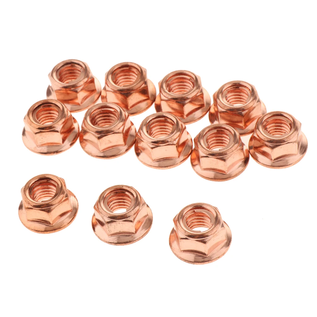 12 x Copper Flashed Exhaust Manifold Nuts M8 Pitch High Temperature for BMW 3 Series E30