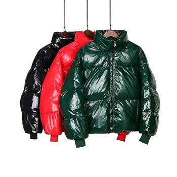 

Heydress Winter Glossy Down Parka women Waterproof Coat Embroidery jackets large size Loose Winter Warm Thick Parka Women Jacket