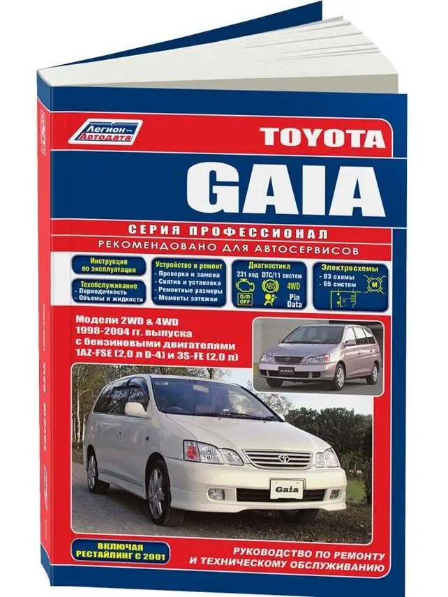 Руководство по ремонту и эксплуатации для Toyota Gaia. Модели с 1998 по 2002 год. ISBN: 5 88850 252 9|Детали для ремонта автомобиля| | АлиЭкспресс