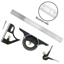 Règle universelle réglable 3 en 1, 300mm, outils de mesure multi combinaisons, Angle de rapporteur droit Ru R1r3
