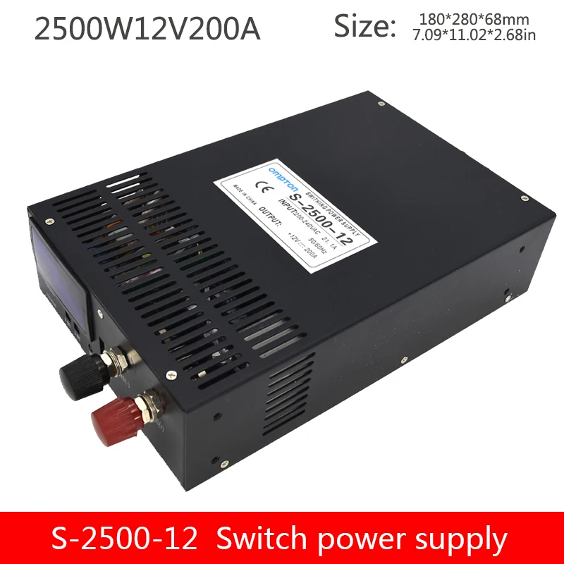 2500 Вт импульсный источник питания S-2500W-12V200a постоянного напряжения постоянного тока высокой мощности питания может входить AC 110VDC220VDC