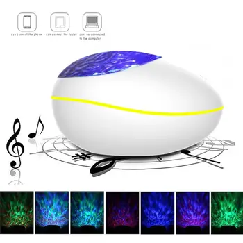 

8 Colors Ocean Wave Projector lamp USB Bluetooth Speaker Music Player children's Night Light decoration home bedside Night lamp