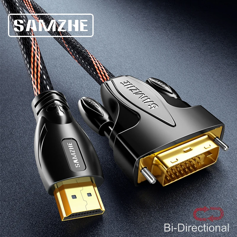 SAMZHE DVI-HDMI-совместимый двунаправленный кабель передачи 1080P для компьютерного