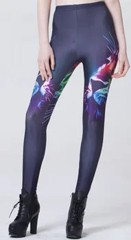 

Spring Star Digital Printing Fluorescent Tiger Head Pencil Pants leggings