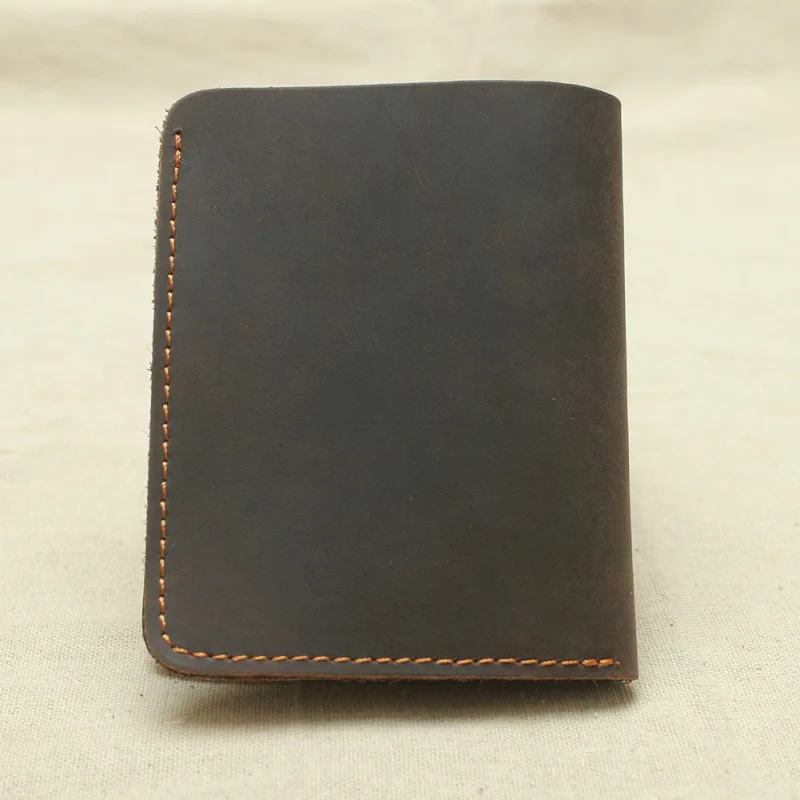 Tanie Portfel skórzany prosty portfel w stylu retro pionowy portfel