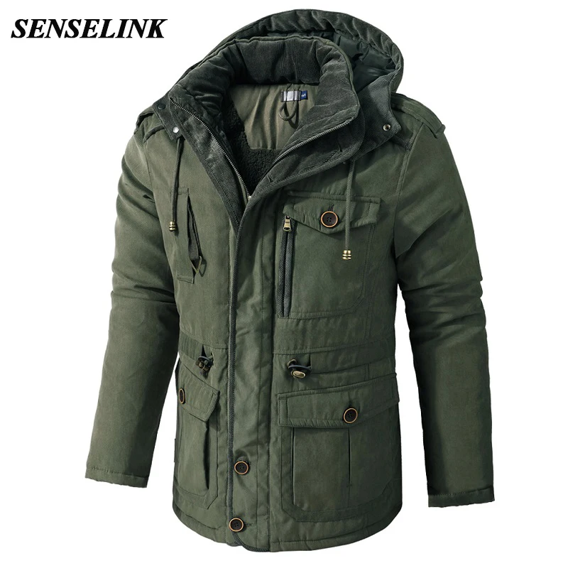2021 New Winter Thick Warm Jacket Men Casual Thick Hooded Windproof ...