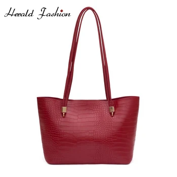 

Retro Alligator Leather Bags Women Crocodile Pattern Handbag Capacity Casual Crocodile Shoulder Messenger Bags Ladies PU Purse