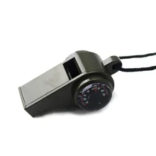 На открытом воздухе выживания аварийные Поставки Многофункциональный высокий децибел самопомощи свисток с компасом и термометром набор