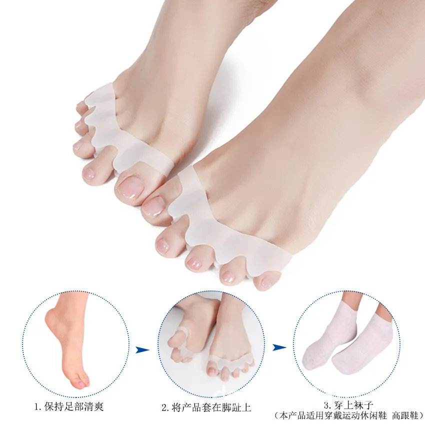Five-hole Toe Separator Toe Silica Gel Hallux Valgus Correction Case Foot Bones Seperater Overlap Toe Split Toe Brace