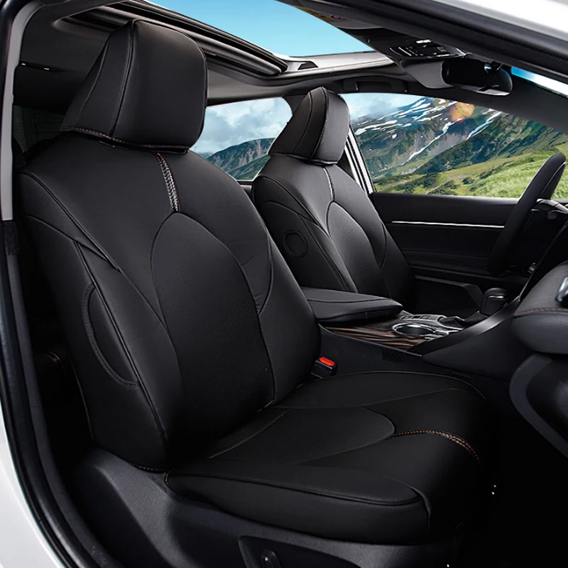 Чехлы для автомобильных сидений, набор кожаных чехлов для Toyota Camry XV50 Hybrid,-Н. В., автомобильные Чехлы, стильные Защитные подушки для сидений, аксессуары