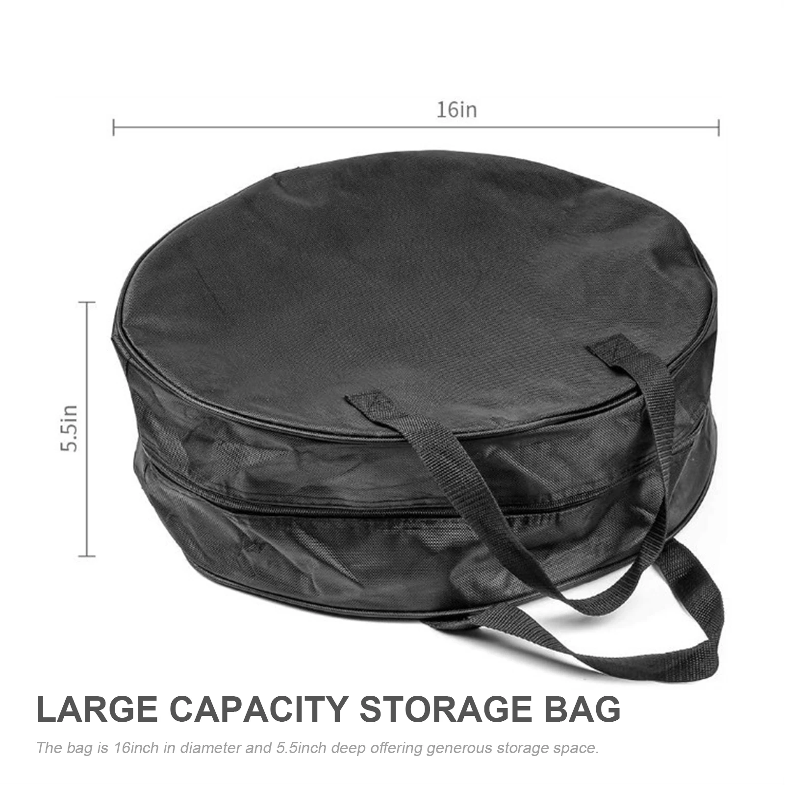 Borsa per il trasporto di cavi da 16 pollici con maniglia per il trasporto Borsa per il trasporto di tubi dell'acqua rotondi con doppia cerniera per attrezzatura da giardinaggio Tessuto Oxford_voghion.com