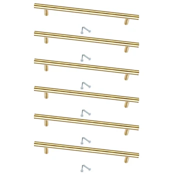 

6pcs Stainless Steel Door Cupboard Pulls Handle T Bar Drawer Decor 200mm