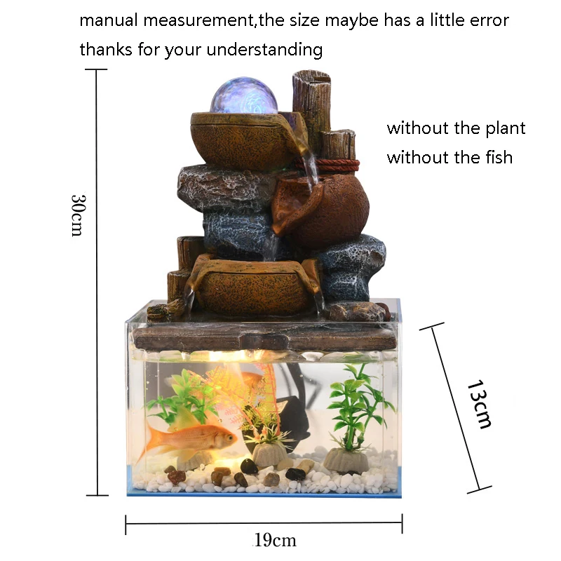 110 V/220 V альпинарий фонтан Стекло прозрачный аквариум офисный Настольный Декор Waterscape увлажнитель изделия фэн-шуй фонтан