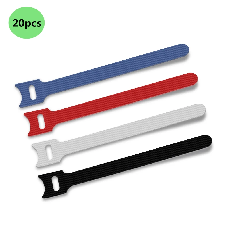 

20Pcs USB Cable Winder Cable Organizer Phone Cord Management Mouse Earphone Wire Winder Ties Nylon Hook Loop USB Cable Protector